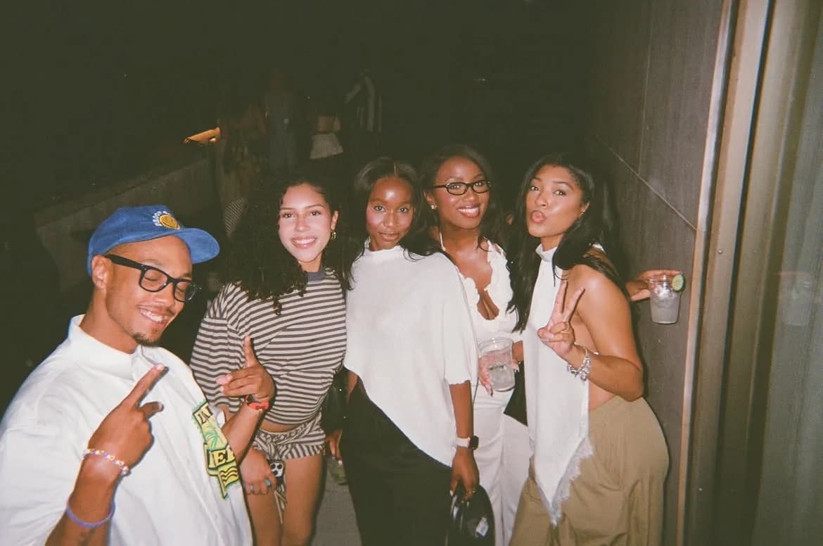The Proof of Vibes crew together on a night out